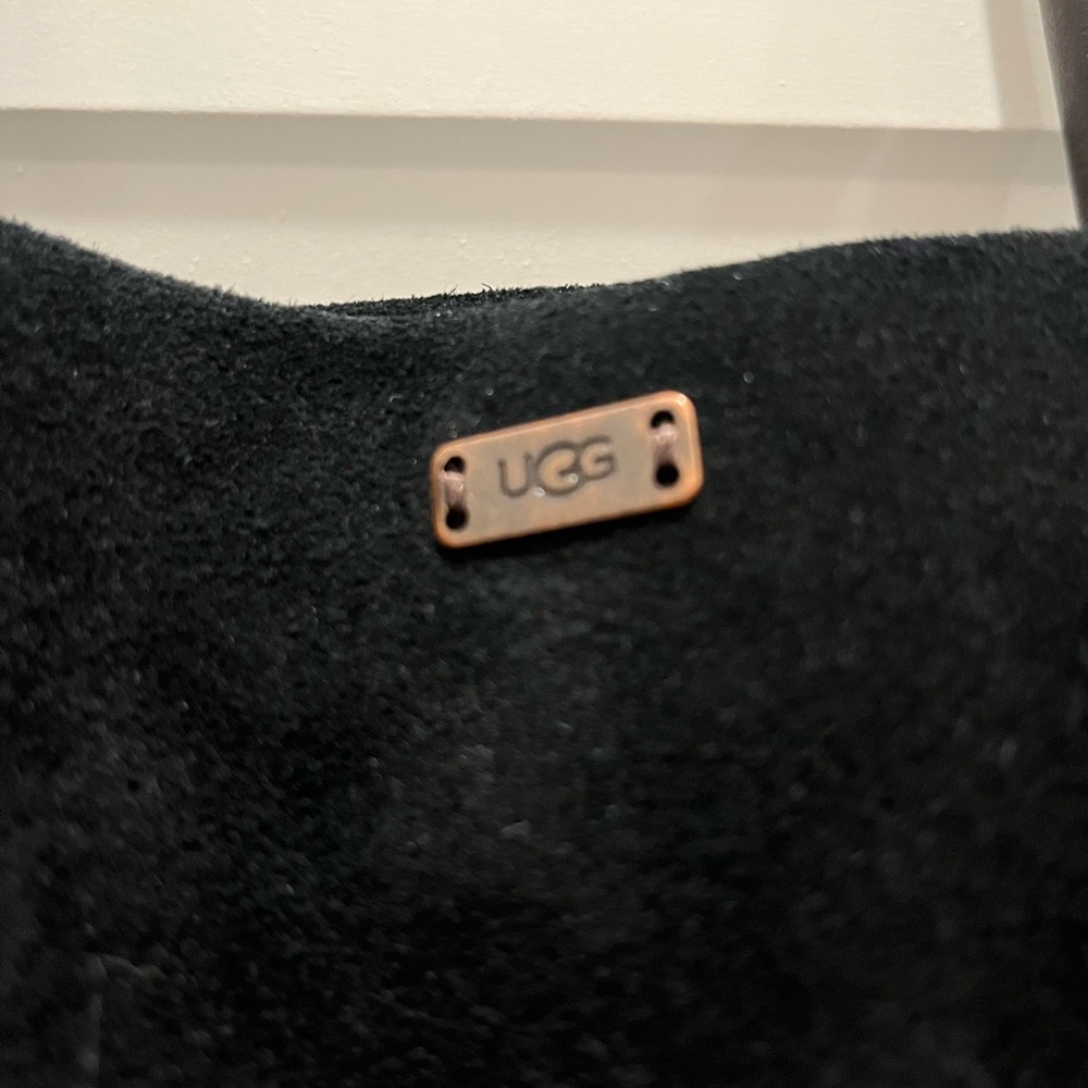 UGG Black Suede and Shearling Tote - Picture 2 of 9